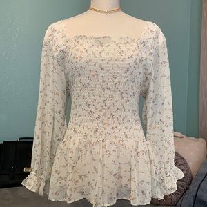 White floral blouse